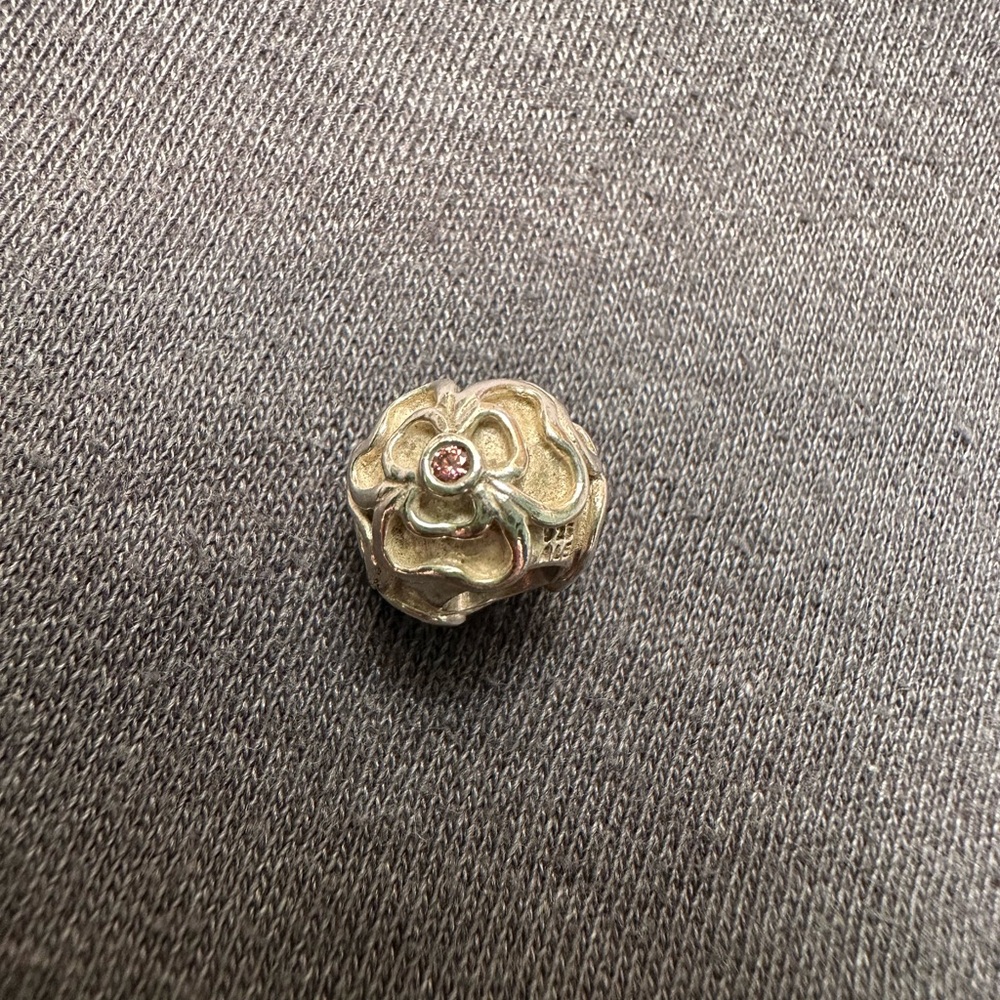 Pandora Salmon Zircon Posey Bead